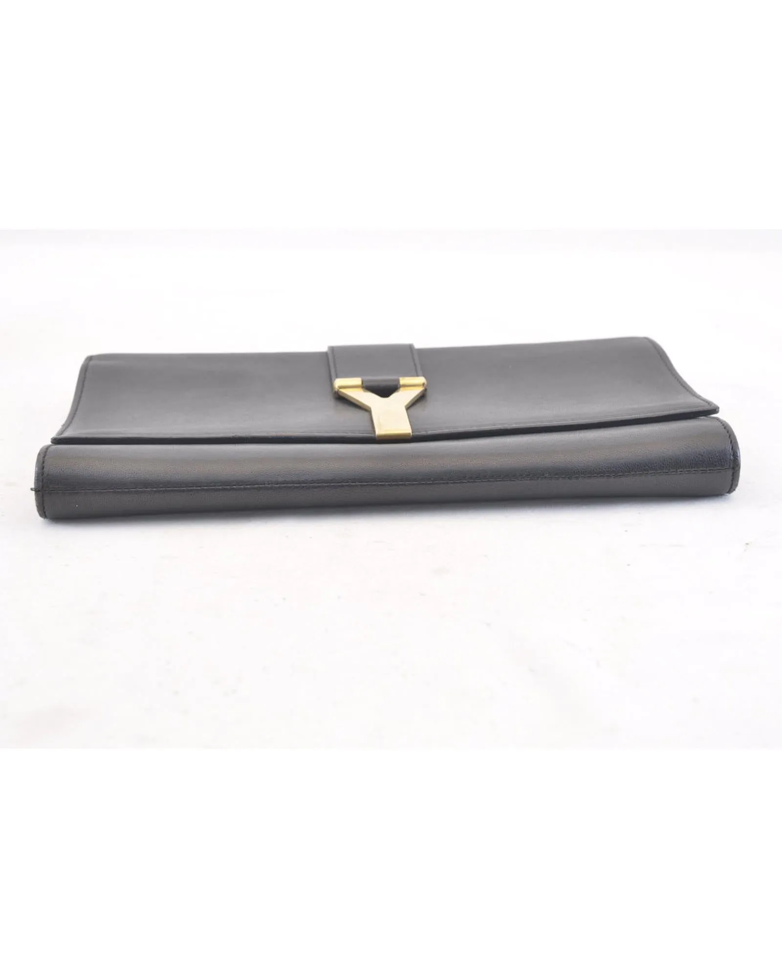 SAINT LAURENT Black Leather Clutch Bag