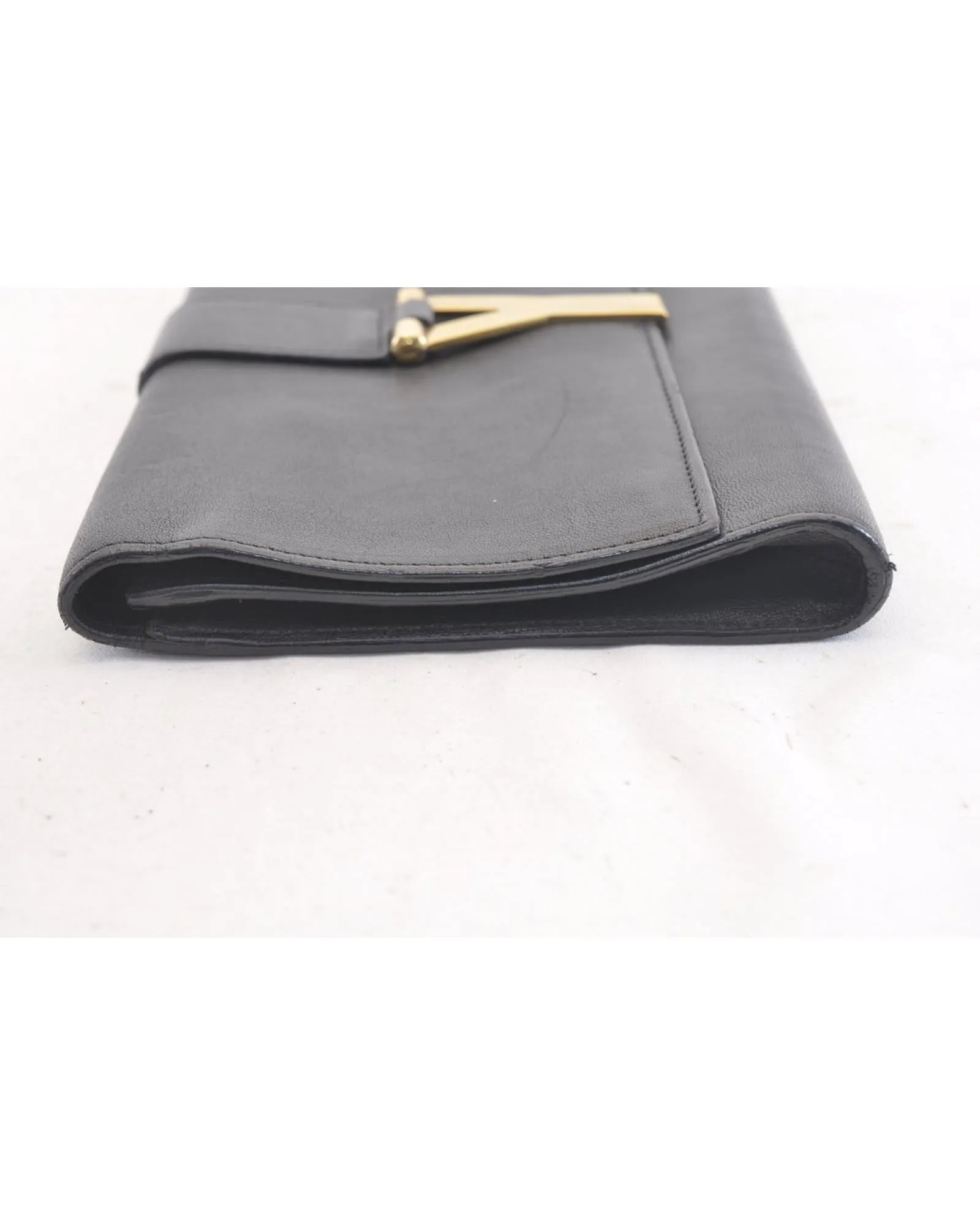 SAINT LAURENT Black Leather Clutch Bag