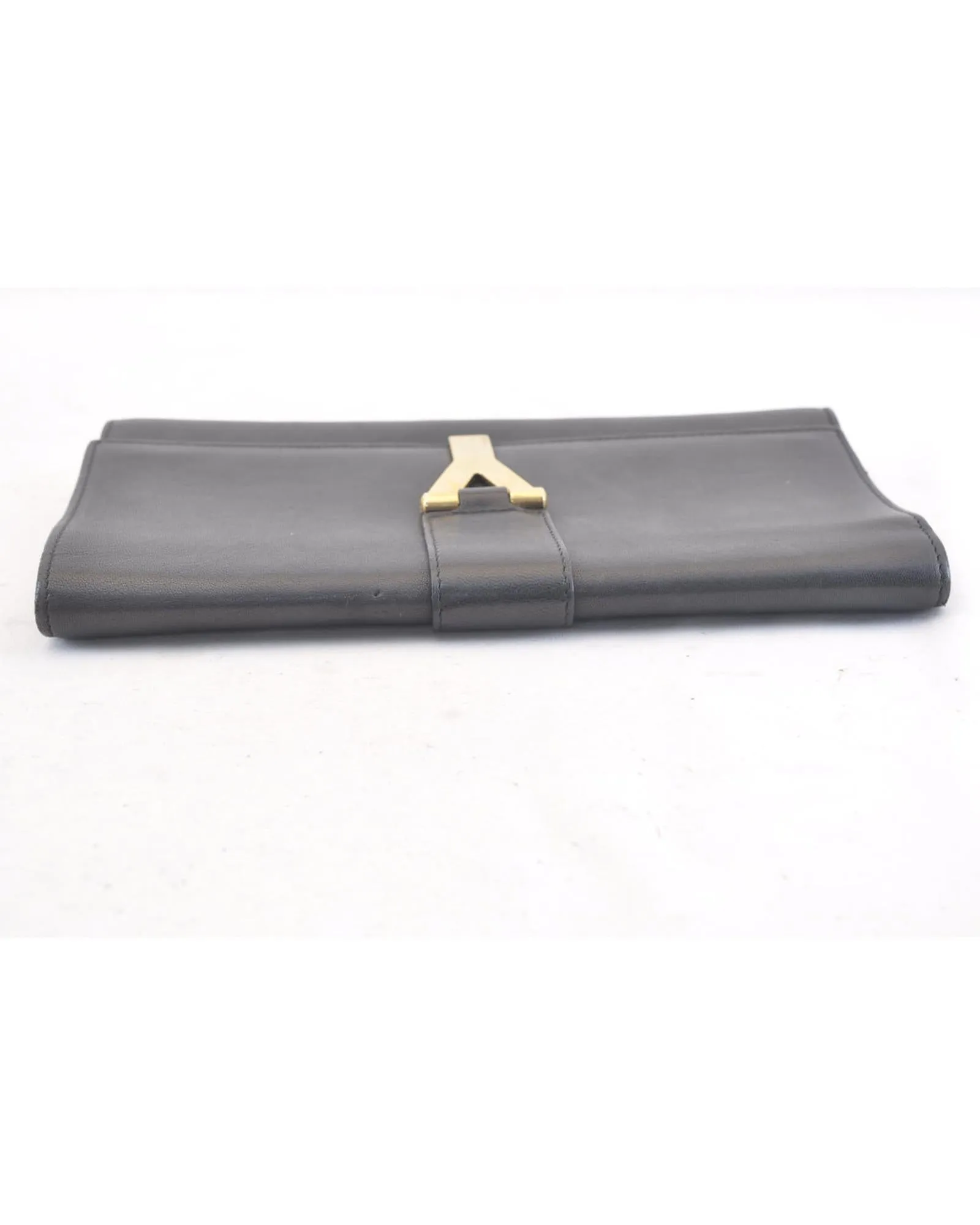 SAINT LAURENT Black Leather Clutch Bag