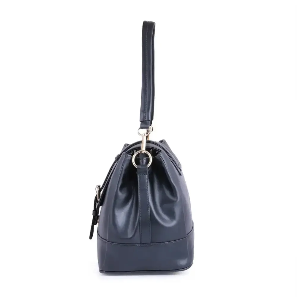 Stylish Black PU Self Pattern Sling Bags For Women