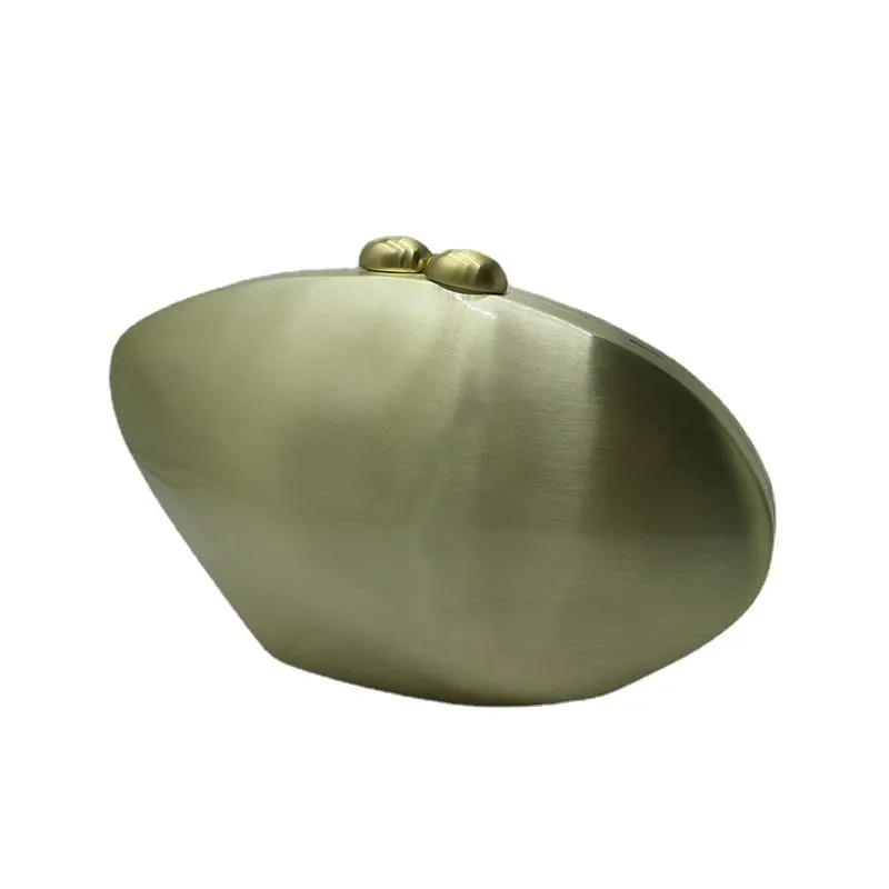 Stylish Elegant Ladies' Shell Shape Metal Box Clutch For Bridal Party