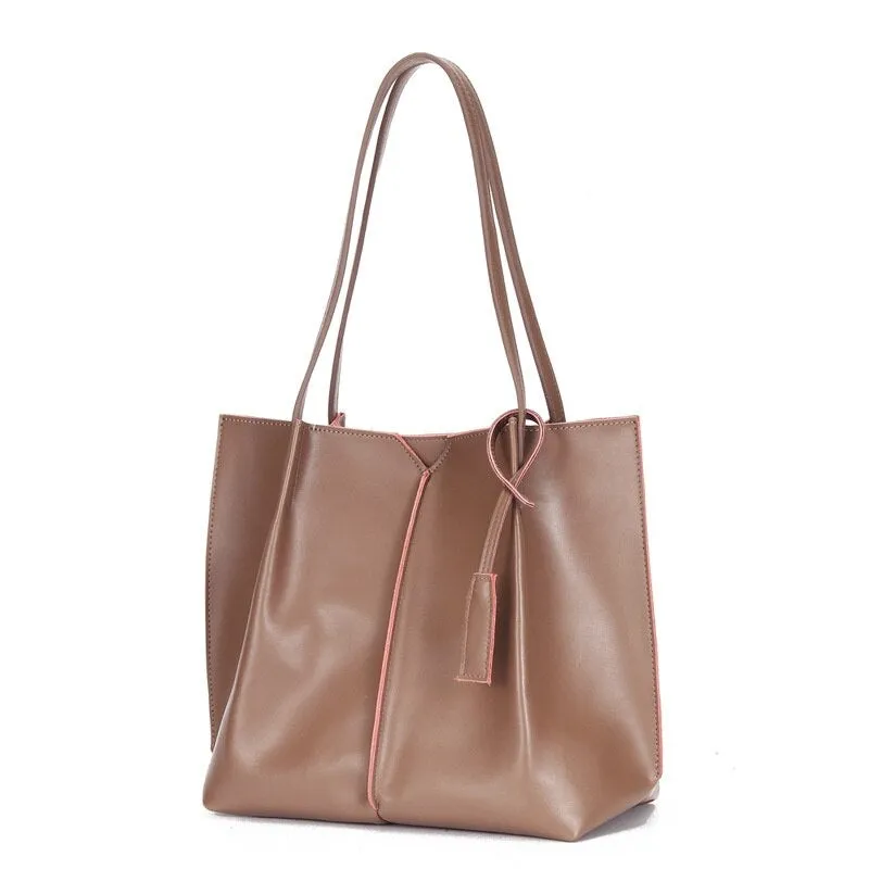 Stylish Women's Soft Leather Commuter Bags With Large Capacity