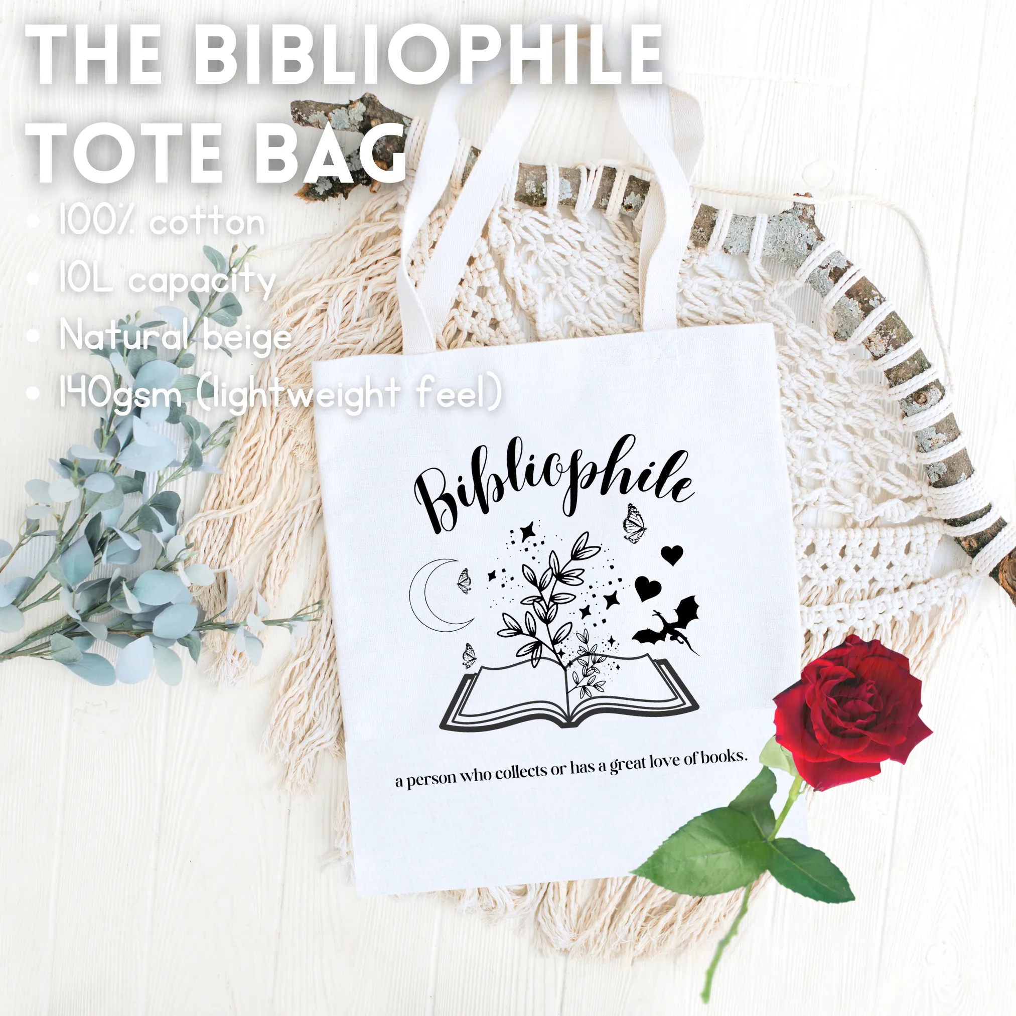 The Bibliophile Tote Bag