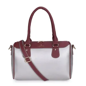 The Clownfish Urja Collection Vegan Leather 9.4 litre Women's HandBag Shoulder Bag (Silver)