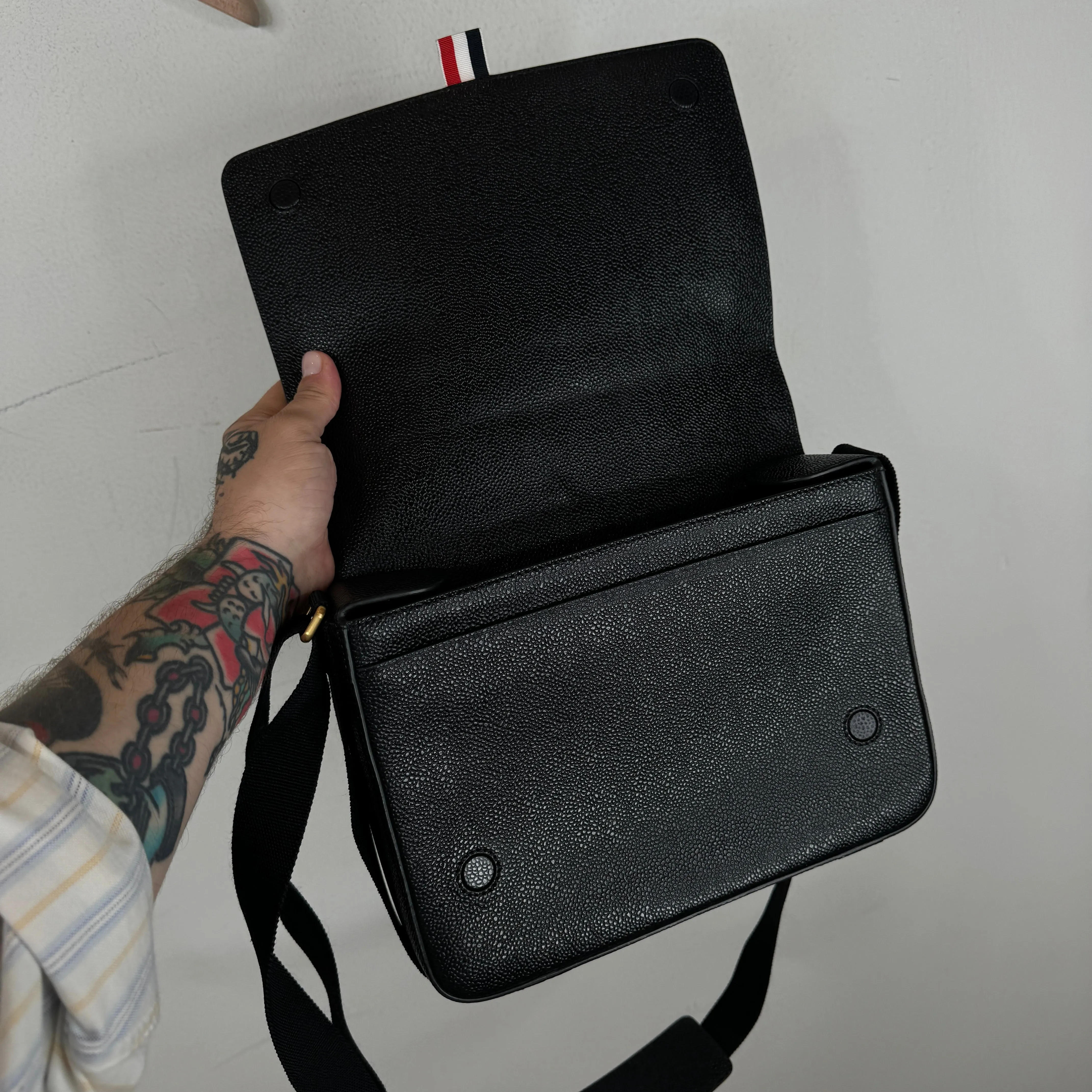 Thom Browne Pebbled Leather Sidebag