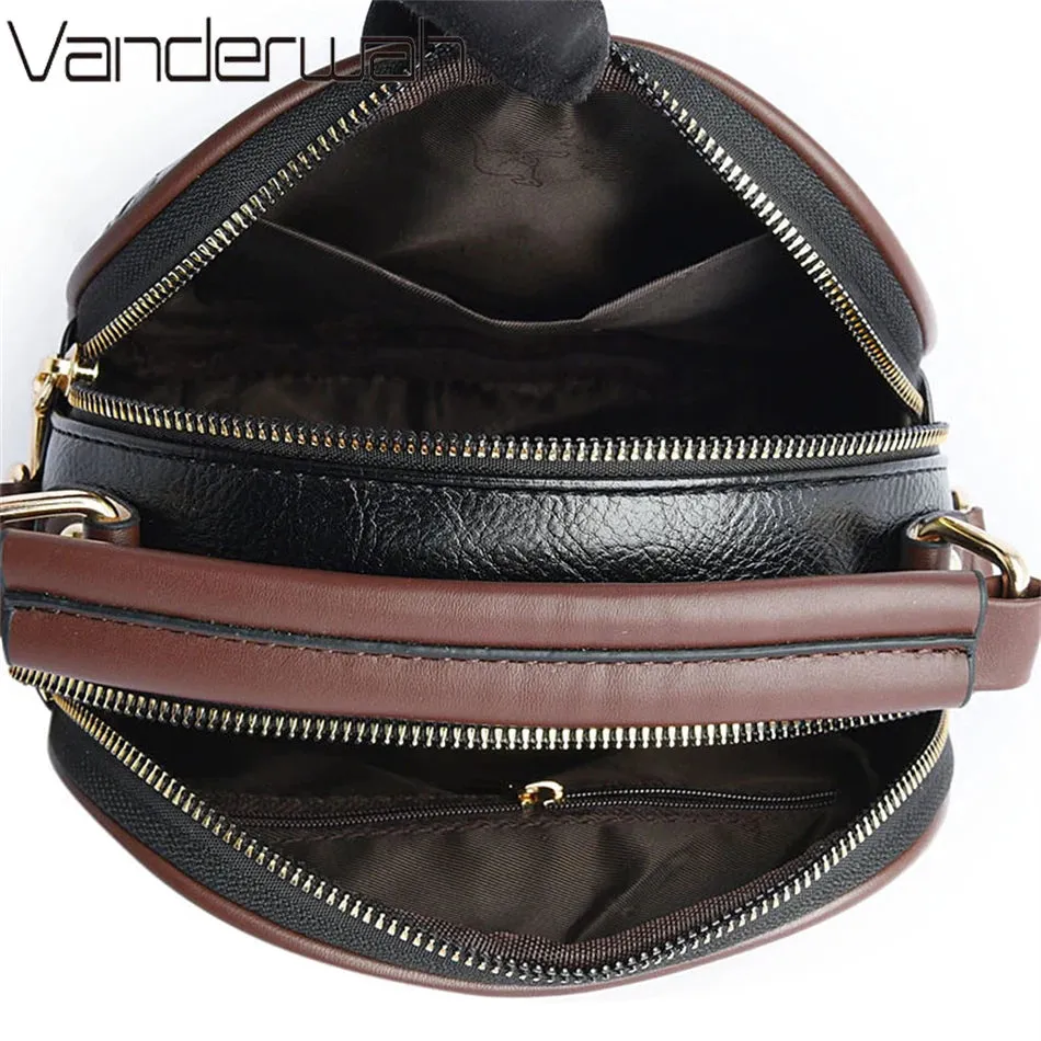 VANDERWAH Luxury Floral Print Crossbody Bag - Stylish PU Leather Handbag.