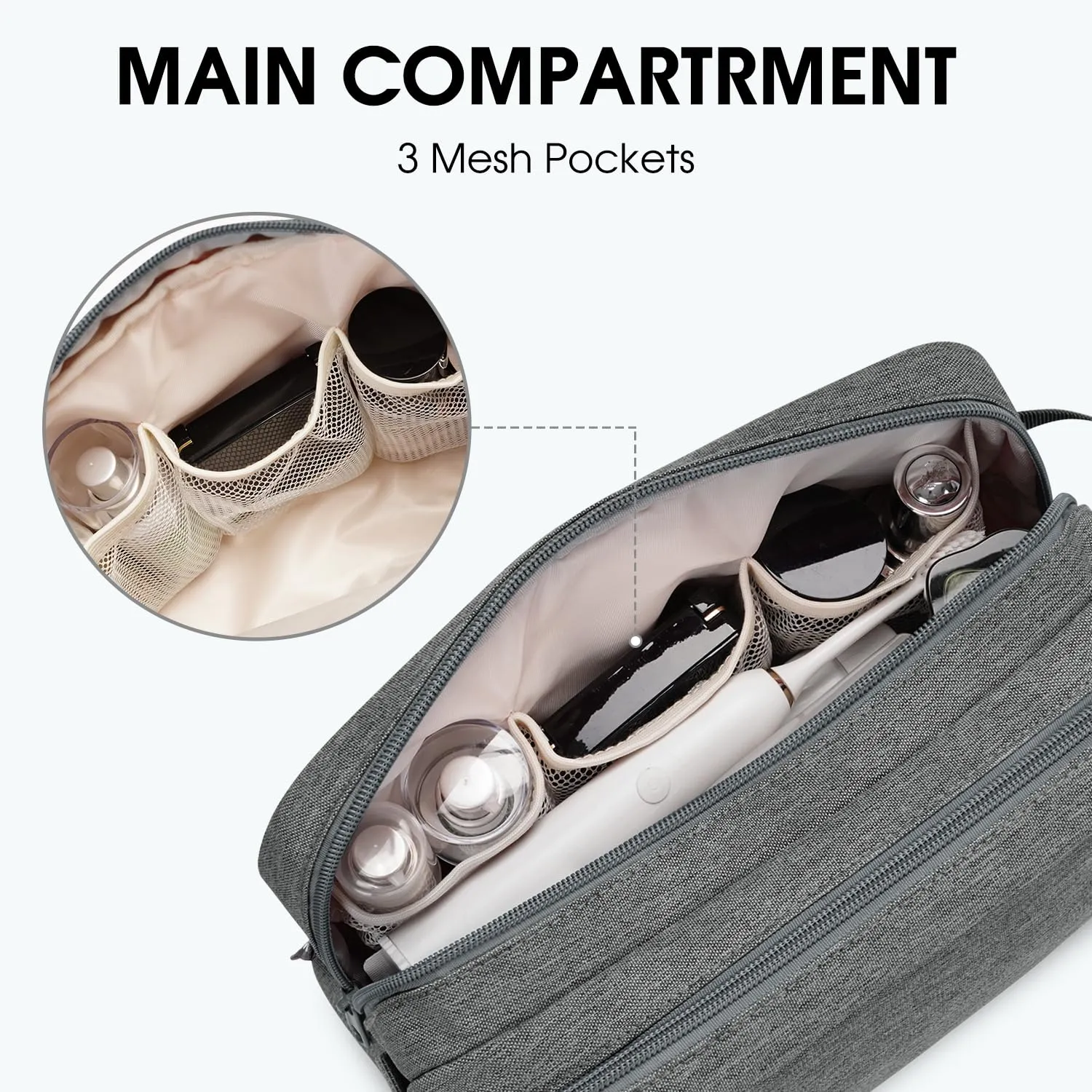 WANDF Hanging Dopp Kit Toiletry Bag with Wet Compartment  - WF5090