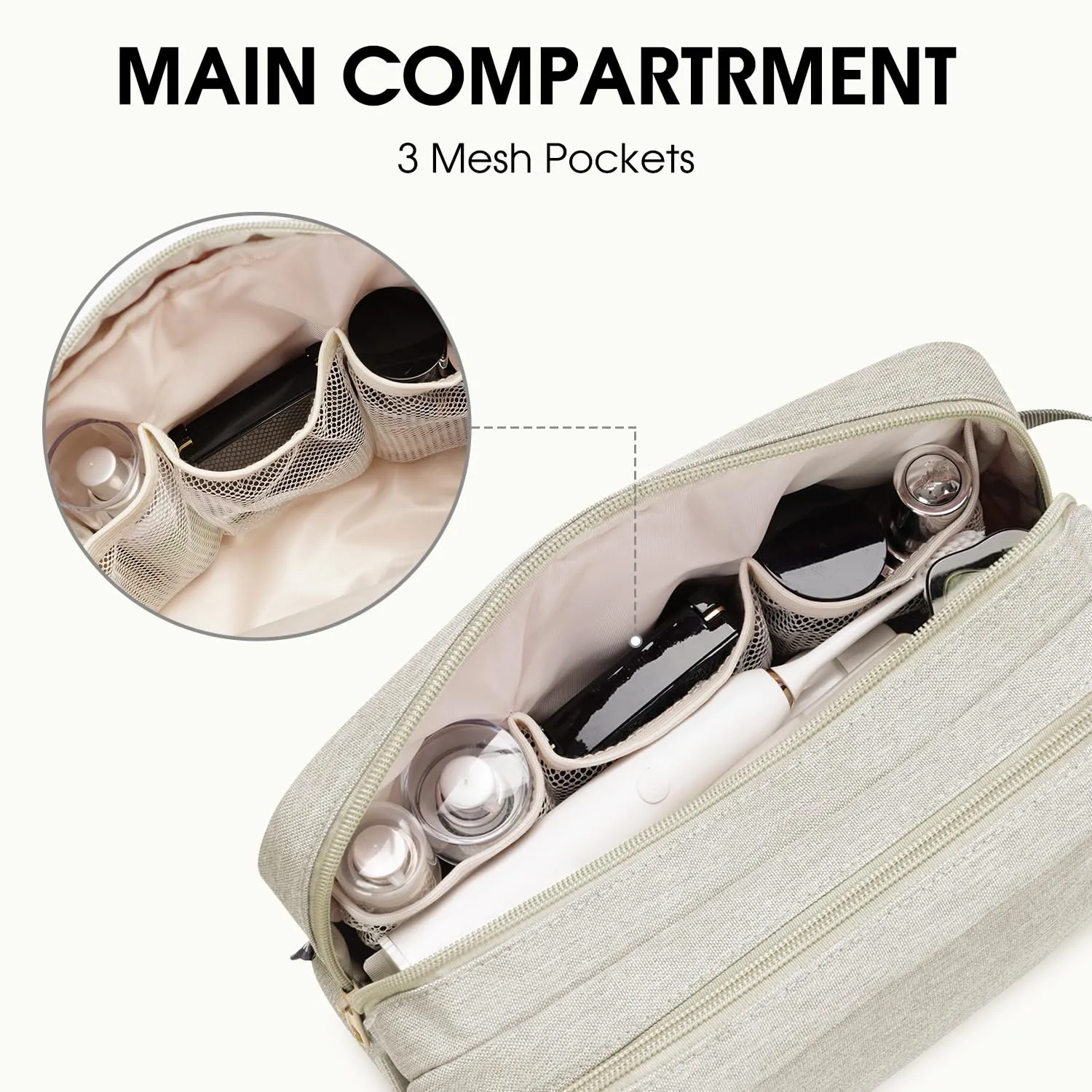 WANDF Hanging Dopp Kit Toiletry Bag with Wet Compartment  - WF5090