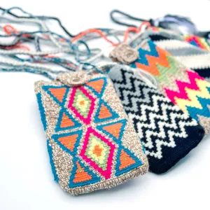 Wayuu Phone Sleeve with Knitted Long Cord