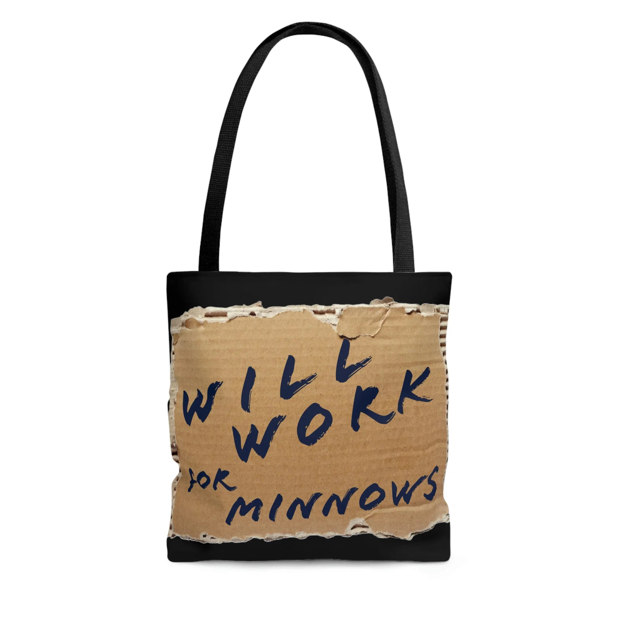 Will Work For Minnows - Fishing Theme -  Boat / Beach Bag -  AOP Tote Bag