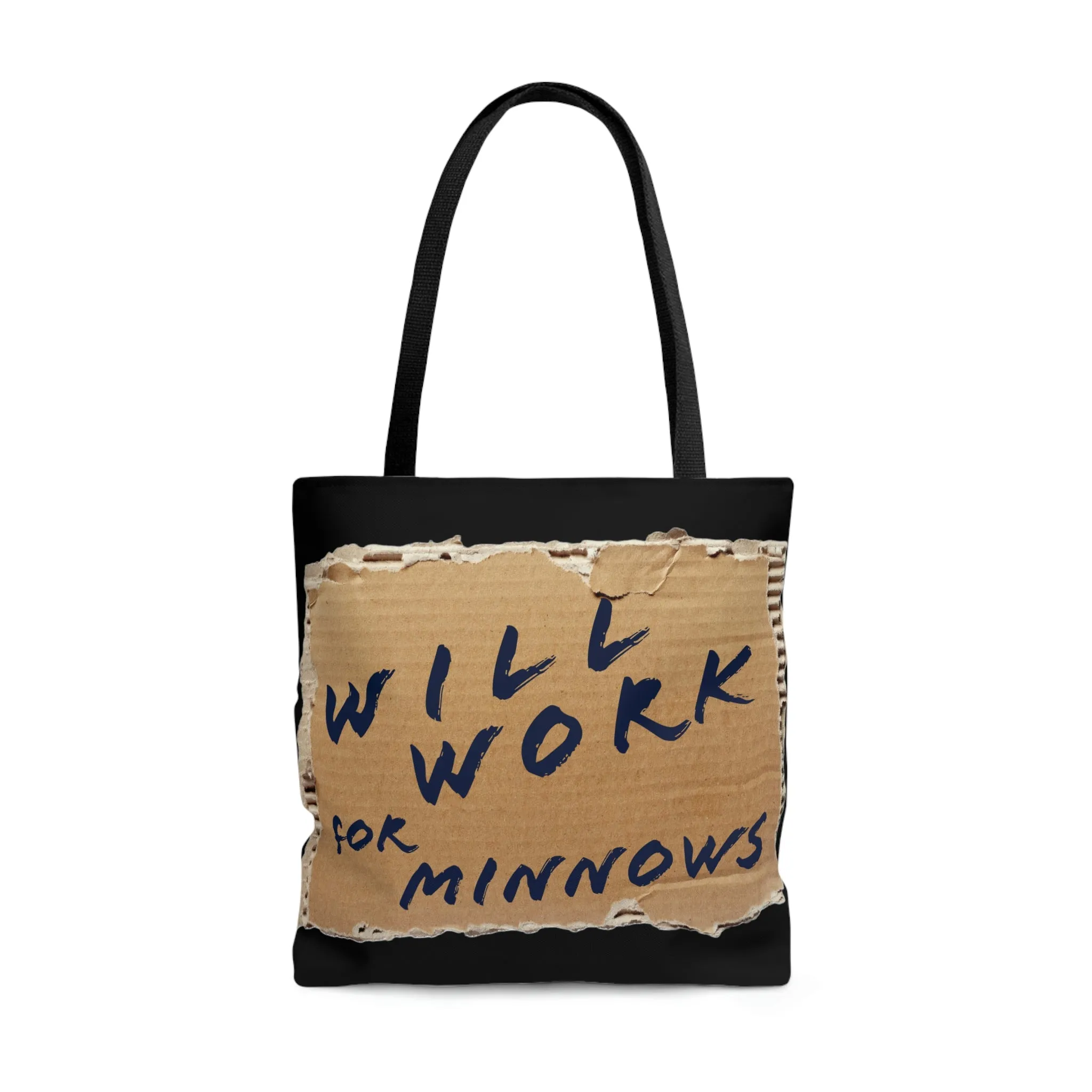 Will Work For Minnows - Fishing Theme -  Boat / Beach Bag -  AOP Tote Bag