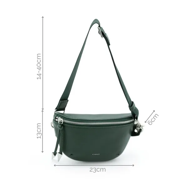 X Nihilo City Leather Bumbag Crossbody Handbag Dark Green